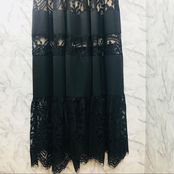 Laklook Maxi Black Lace Tiered Dress - Picture 7 of 8